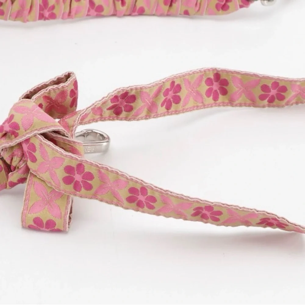 Fendi Floral Ribbon and Leather Shoulder Strap